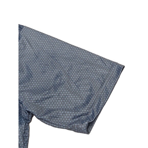 NWOT Collars & Co Mens XL Dress Collar Polo Shirt Slate Blue Geo Print Golf - Picture 4 of 8